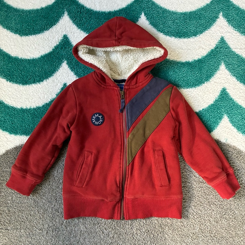 Maison Me Sherpa-Lined Hoodie (Rust) Size 5 (fits Size 4)